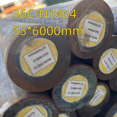 DIN 1.6511 鋼丸棒 55 mm ダイア 36CrNiMo4 / ホットロール 黒面