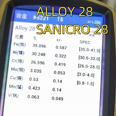 原材料 SANICRO 28 UNS N8028 ((合金28) ステンレス鋼のシームレスパイプ
