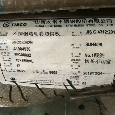 SUH409L UNS S40910 ホットロールステンレス鋼板 1D 完成品 3.5mm 409L