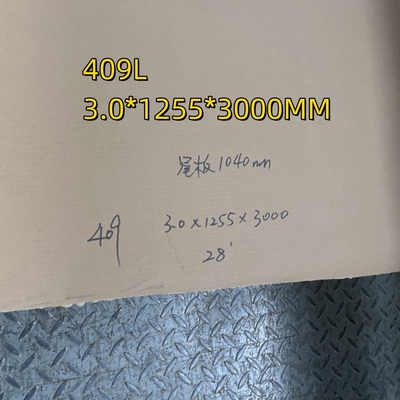 ASTM A240 グレード 409L 1.4512 3.0-12mm ホットロール SUS409 ステンレス鋼板 NO 1 仕上げ
