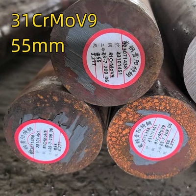 材料 31crmov9 din 1.8519 en 10085-2001 ホットロール合金鋼丸棒 直径55mm