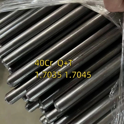 40Cr 1.7035 Q+T 25mm 直径 2500mm 長さ 冷たく引いた丸い棒 明るい表面 H9 耐性 HRC 28-32