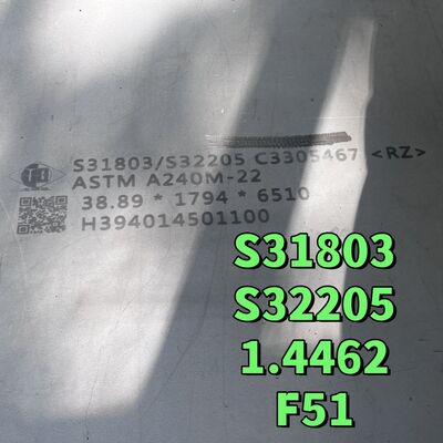 ASTM A182 F51 ステンレス鋼板 38*1220*2440mm S31803 1.4462 デュプレックス鋼板